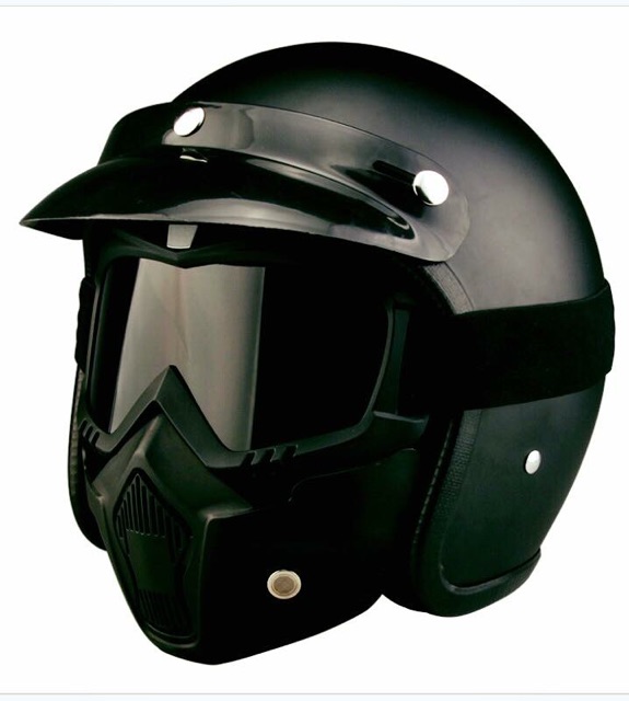 Nón bảo hiểm mặt nạ - mũ 3/4 kèm mặt nạ beon phượt