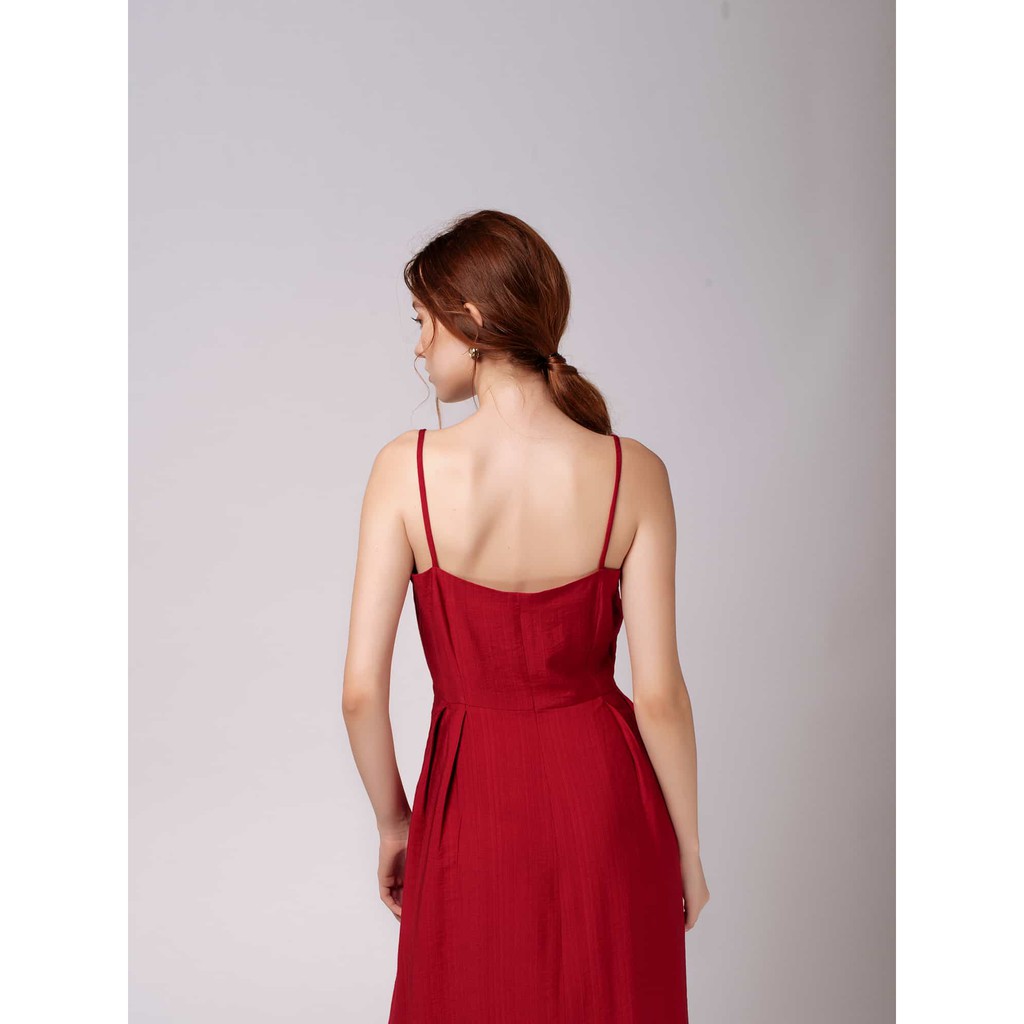 Đầm Dây Vải Tơ Xước Đỏ - YV LE & CO | BigBuy360 - bigbuy360.vn