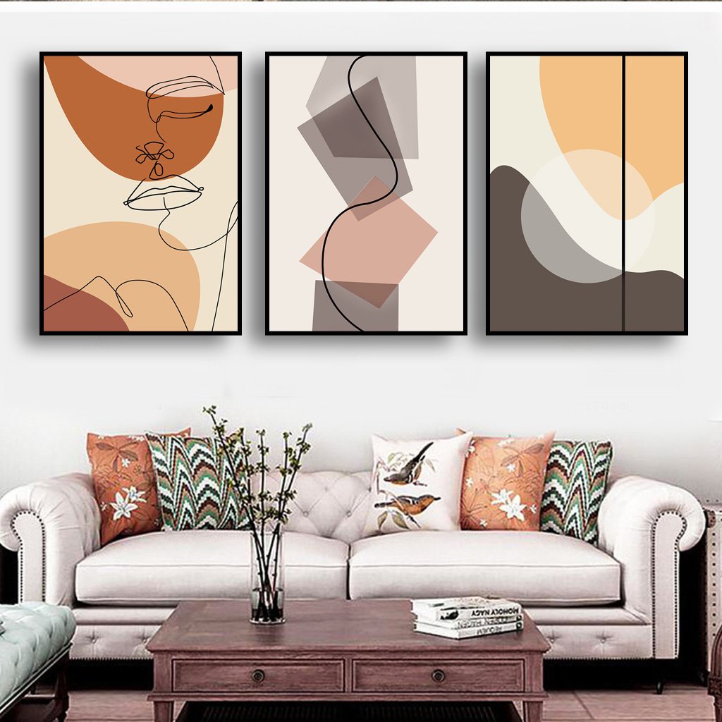 Tranh treo tường trang trí trừu tượng siêu đột phá hiện đại Mon'decor - tặng kèm đinh chuyên dụng