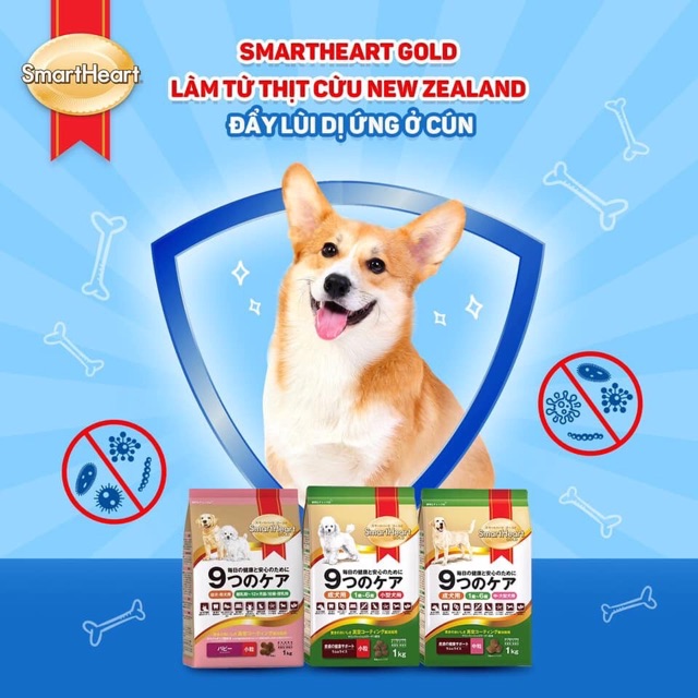 Thức ăn cho chó con SmartHeart Gold Puppy 1kg