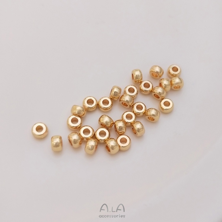 Chuỗi Hạt Cườm Đồng 14K Hai Lớp Màu Vàng Kim Hai Đường Viền Dùng Để Làm Vòng Tay/Trang Sức diy