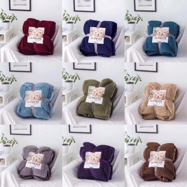 Chăn Lông Cừu Ultmate Nhập Khẩu- 2 Lớp Dày Dặn- Ấm Áp- Kích Thước 2m x 2m3