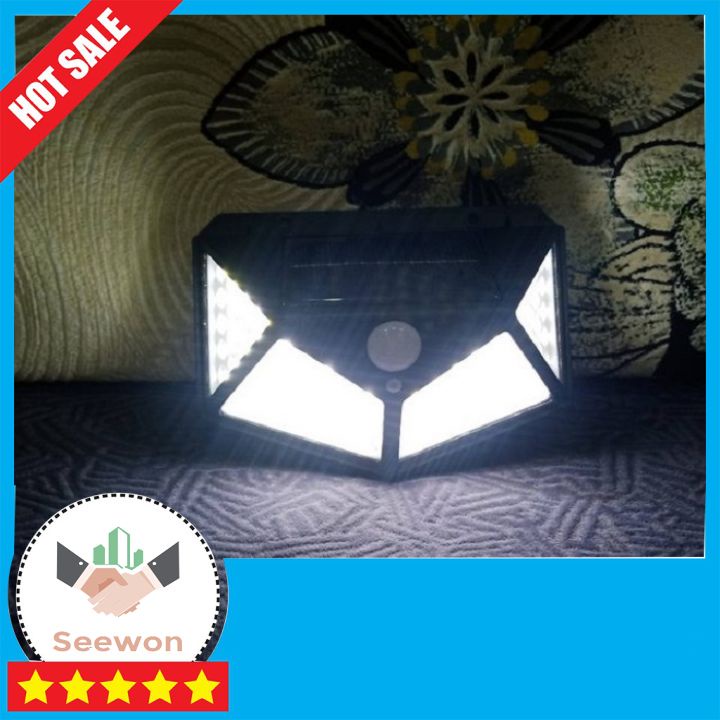 - Đèn cảm ứng 3 chế độ sáng năng lượng mặt trời, 100 bóng led