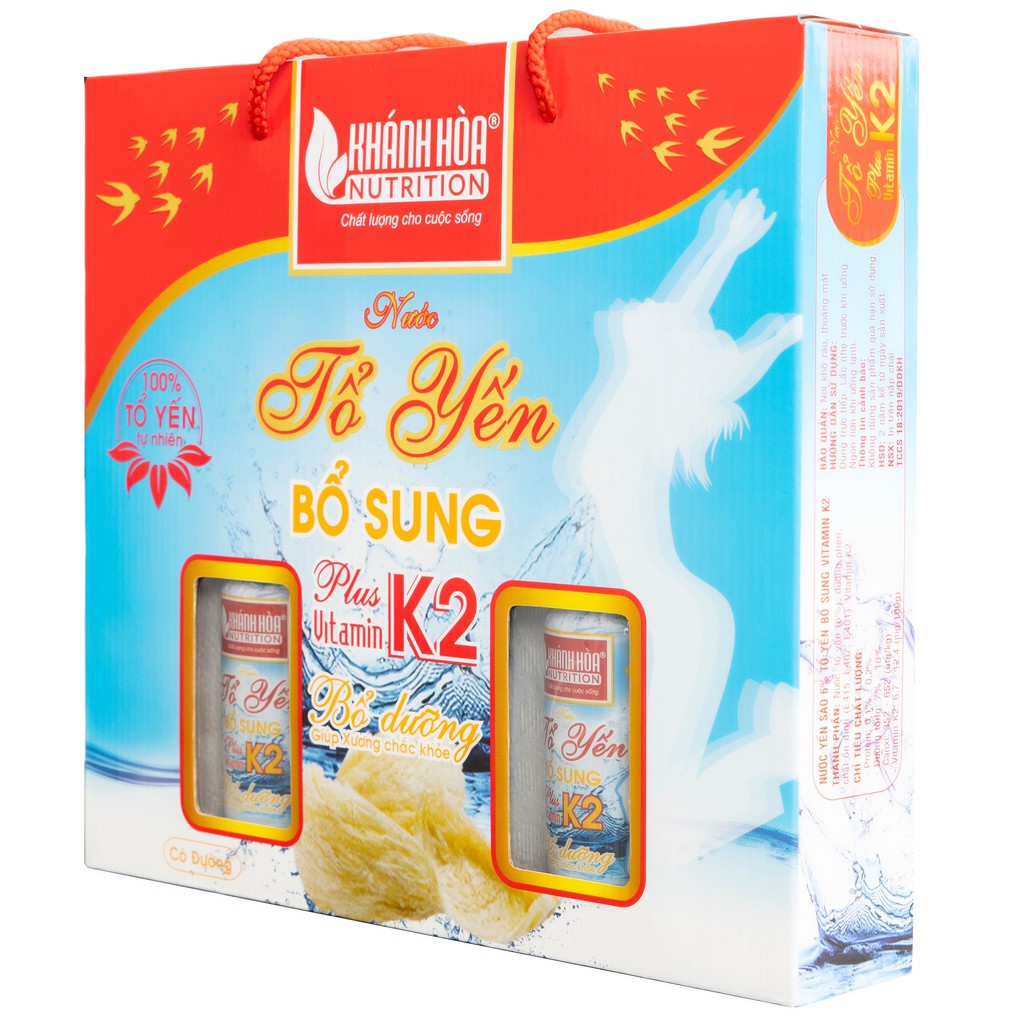 Hộp Quà Yến Sào Chưng Đường Phèn Bổ Sung Vitamin K2 Khánh Hòa Nutrition 125ml