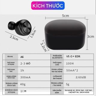 Tai nghe Bluetooth không dây 5.0 EDR