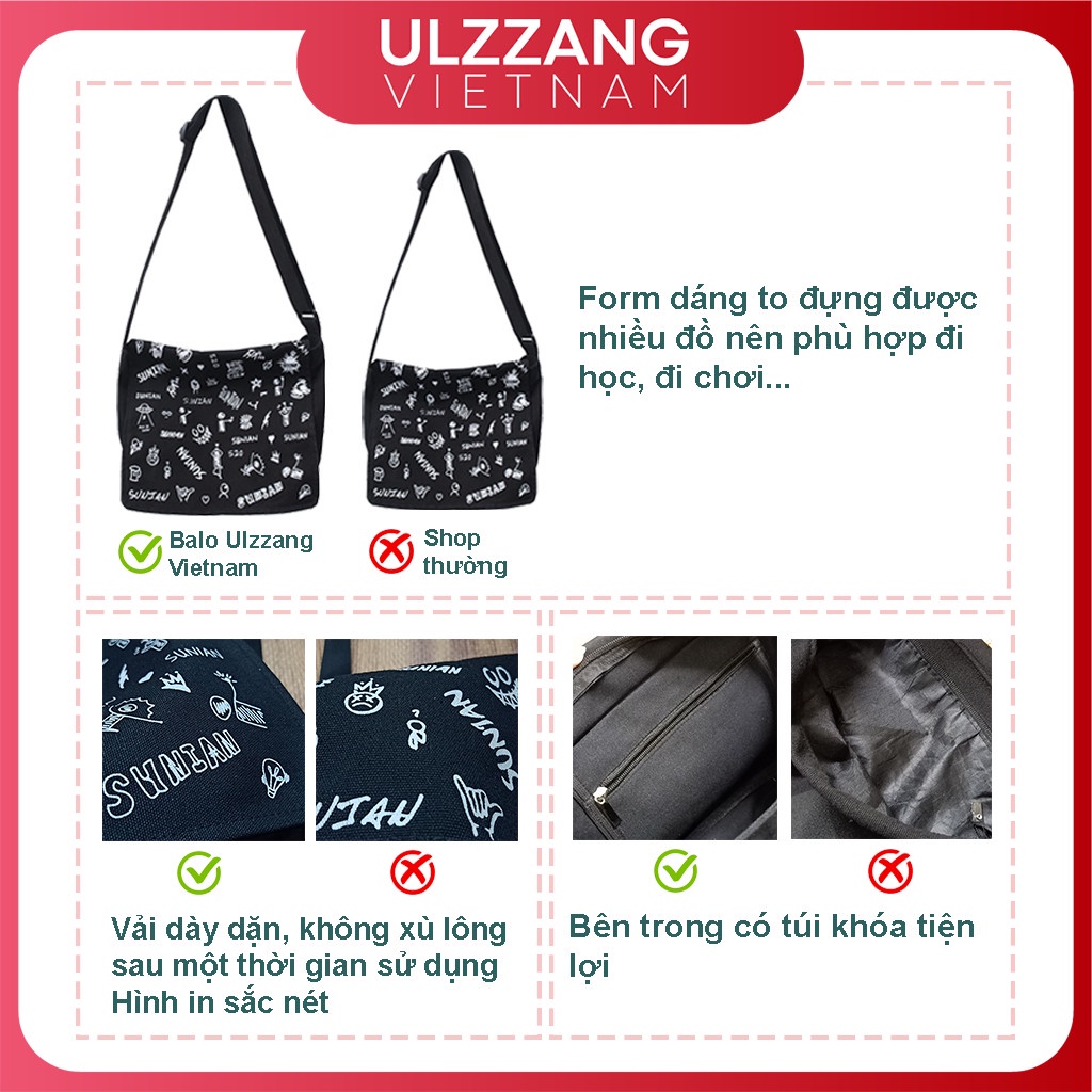 Túi đeo chéo tote vải canvas nam nữ đi học đi chơi size to, túi xách unisex đeo vai vải bố ulzzang thời trang rẻ đẹp_TTC