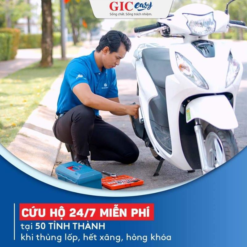 TOÀN QUỐC [Voucher giấy] Bảo Hiểm + Cứu Hộ Xe Máy - Bảo Hiểm Toàn Cầu GIC