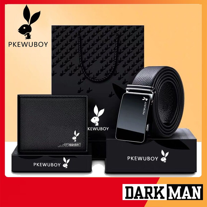 [Combo 3 in 1] HỘP THẮT LƯNG DA , DÂY NỊT NAM VÀ VÍ DA PLB 012 BẢO HÀNH 12 THÁNG CHÍNH HÃNG