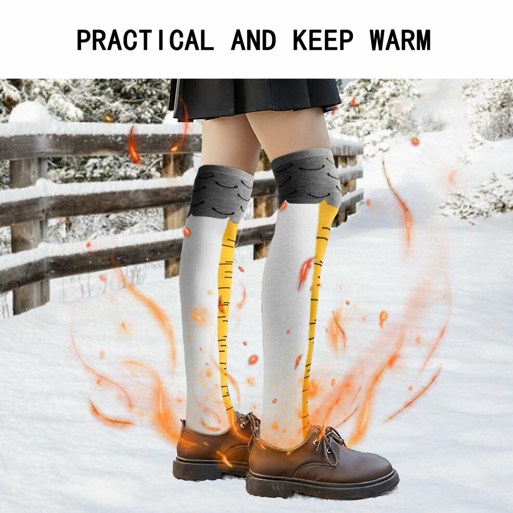 Vớ Cổ Cao Họa Tiết Chú Gà Hoạt Hình 3D Dễ Thương Thời Trang Mùa Đông Cho Nữ