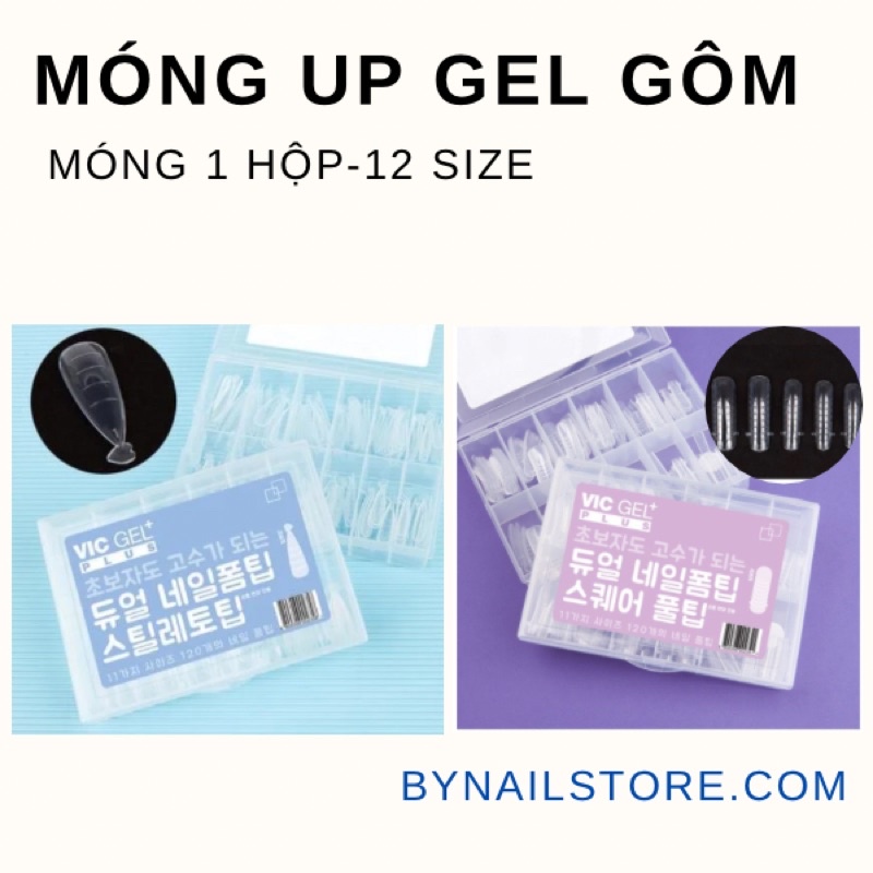 Móng giả up gel gôm định hình form móng cao cấp Hàn Quốc Vic gel plus (120 móng/ hộp)
