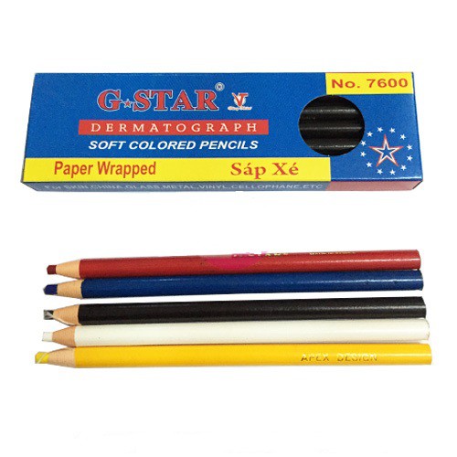 HỘP 12 CÂY BÚT SÁP XÉ G-STAR NO.7600 VIẾT LÊN KIẾNG, GỐM, THỦY TINH, NHỰA, GỖ ...