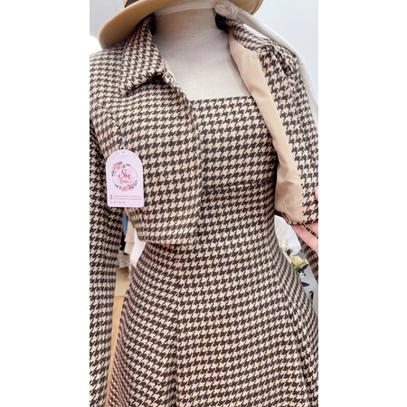 Set váy dạ 2 dây kèm khoác (có ảnh thật măc canh) | BigBuy360 - bigbuy360.vn