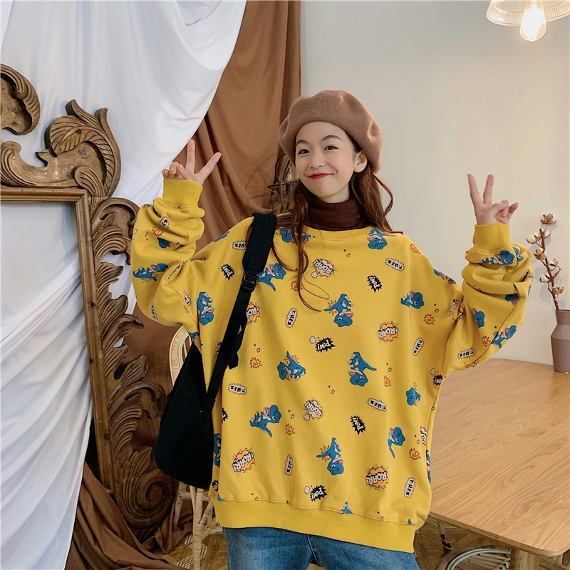 Thời Trang Áo Sweater Tay Dài In Họa Tiết Hoạt Hình Dễ Phối Đồ | BigBuy360 - bigbuy360.vn