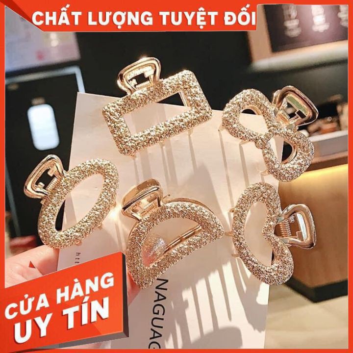 [Set 5c]Kẹp tóc Hàn Quốc mạ xi màu vàng bền màu cực hot 2020