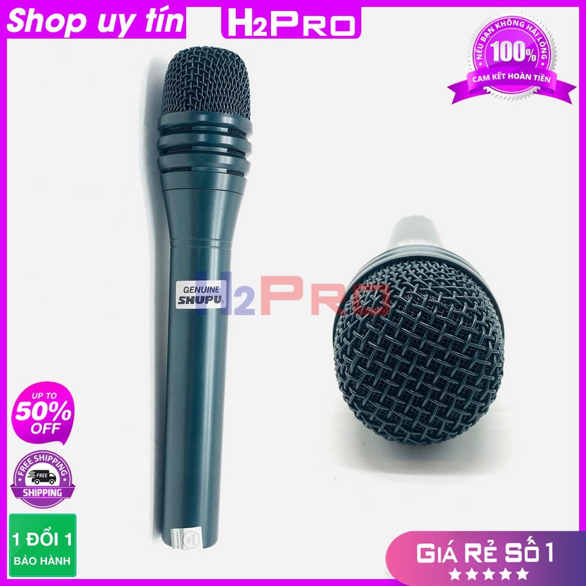 Micro hát karaoke có dây SHUPU SM8000 H2Pro chính hãng, micro karaoke cao cấp chống hú-hát nhẹ-tiếng sáng-dây dài 6m