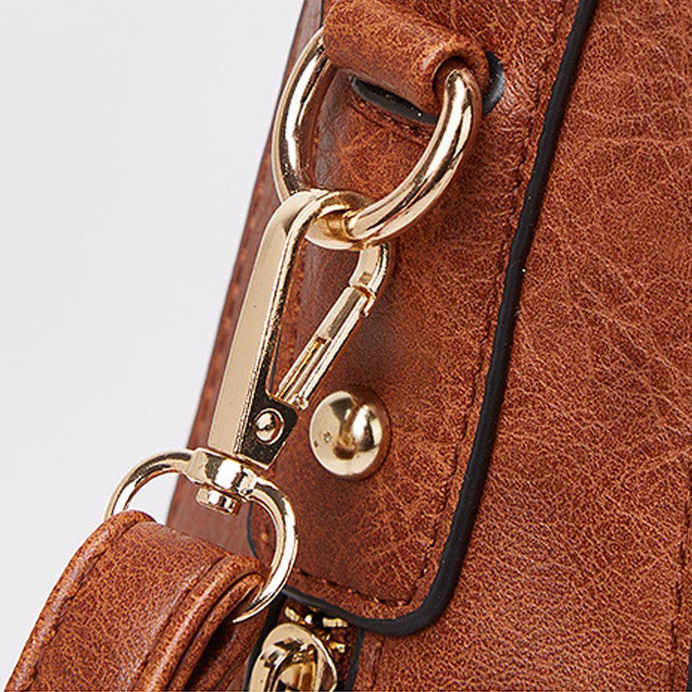 Túi Da PU Đeo Chéo Màu Trơn Sức Chứa Lớn MIHAN1