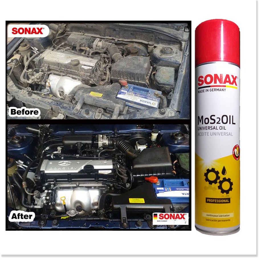 Combo Bảo Vệ Dưỡng Và Vệ Sinh Khoang Máy Sonax Chống Rỉ Sét Làm Sạch Vết Bẩn Tặng Cọ