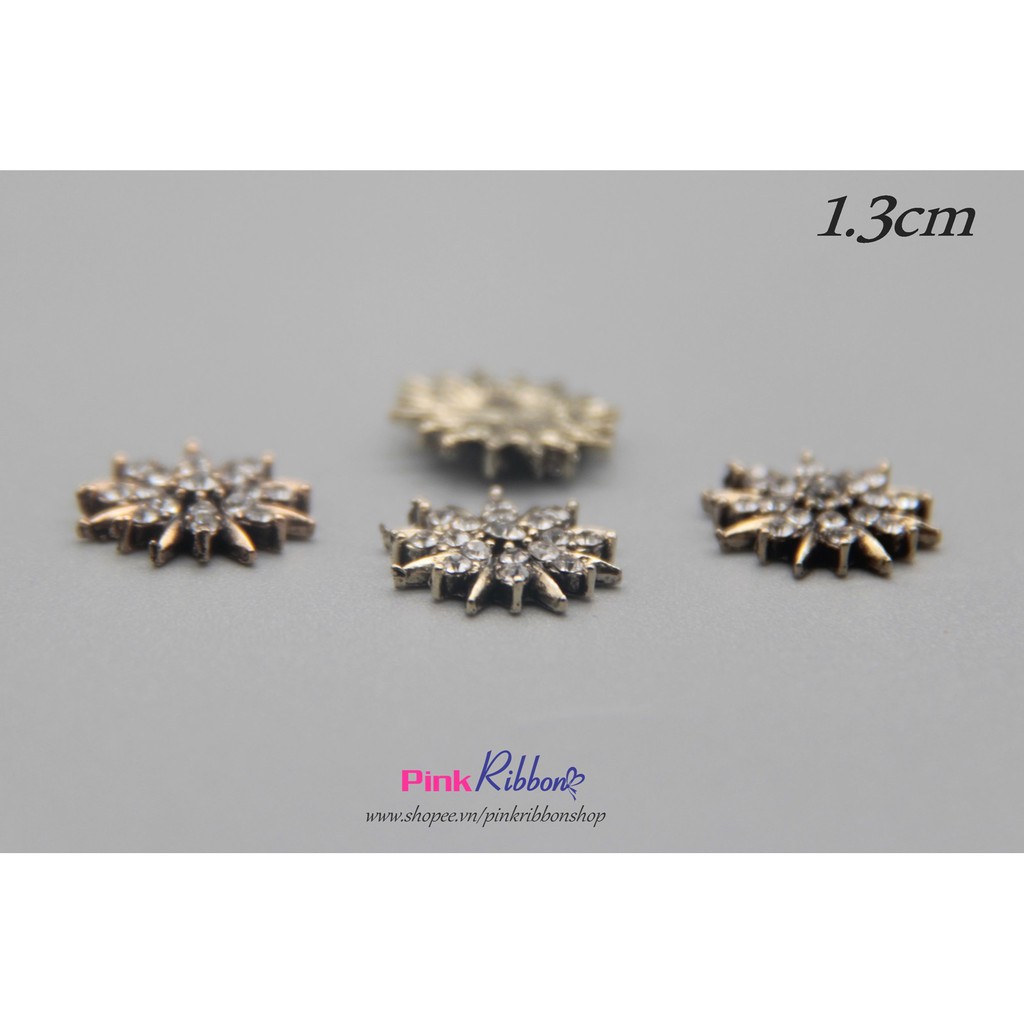 Charm mạ vàng xi hoa tuyết 1.3cm