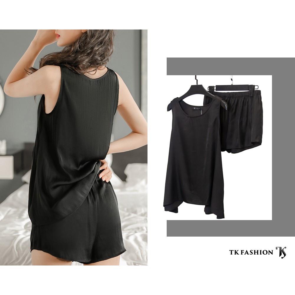 Bộ đồ ngủ nữ mặc nhà Pyjama, set bộ nữ vải lụa hàn cao cấp từ thương hiệu TKFASHION BD12