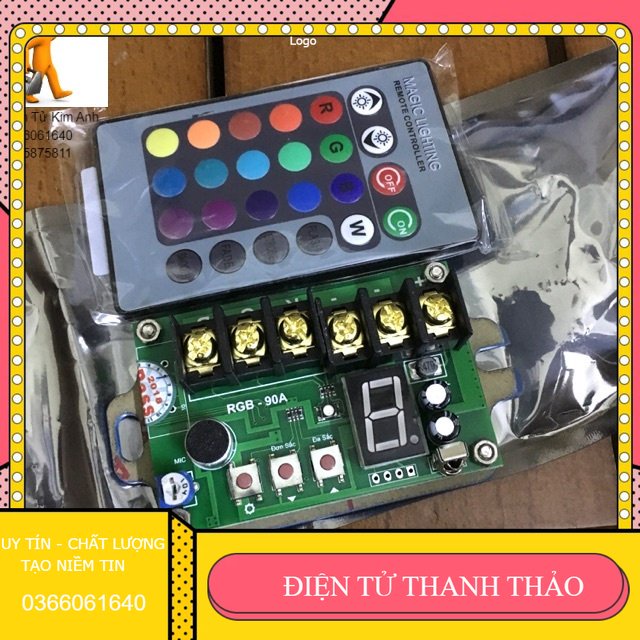 MẠCH ĐIỀU KHIỂN LED 7 MÀU RGB 90A NHÁY THEO NHẠC