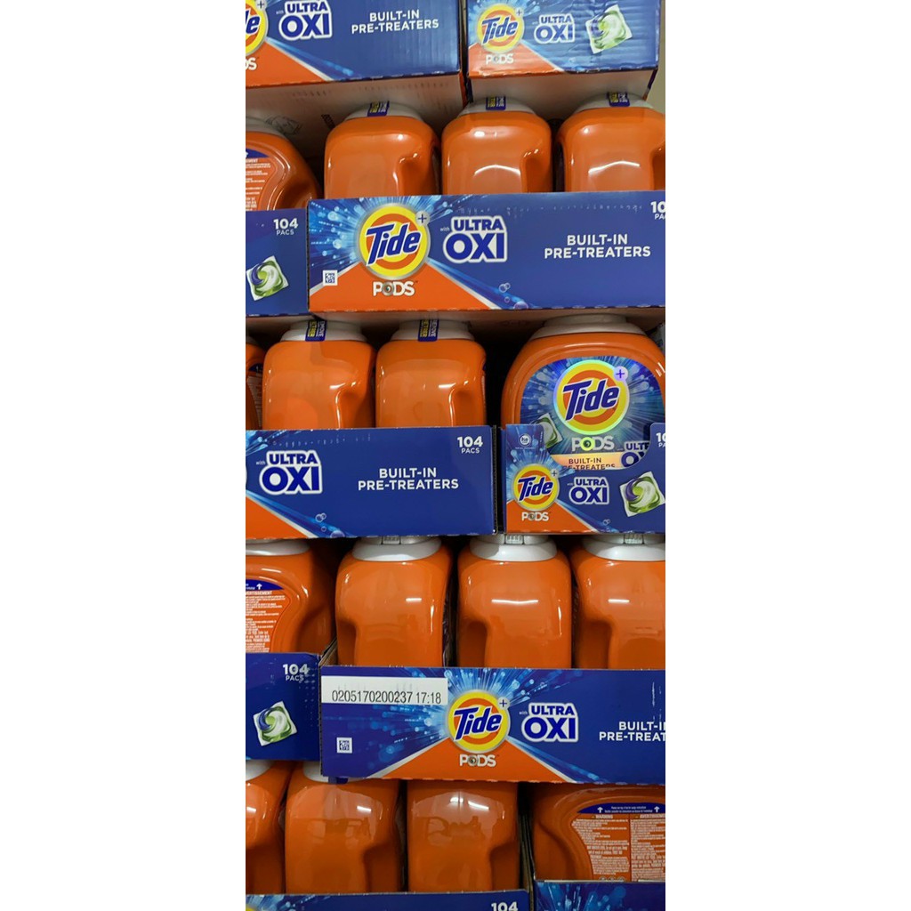 NCDS Quang1990 hongnhung Viên Giặt Xả Tide Pods 104 Viên Downy 4in1 - Ultra Oxi - Hàng Chuẩn Mỹ