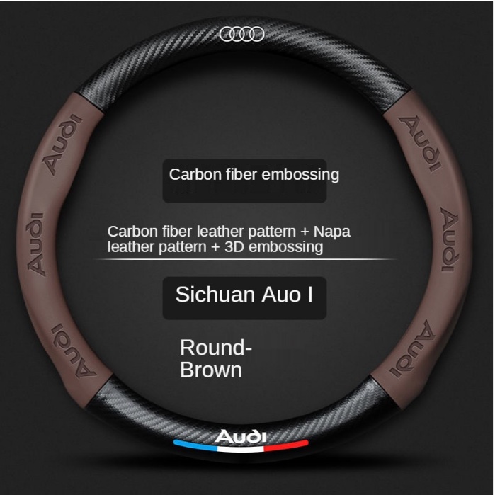 Ốp Bọc Vô Lăng Xe Hơi Bằng Sợi Carbon Cao Cấp Cho Audi A3 A4 A5 A6 A7 Q3 Q5 Q7