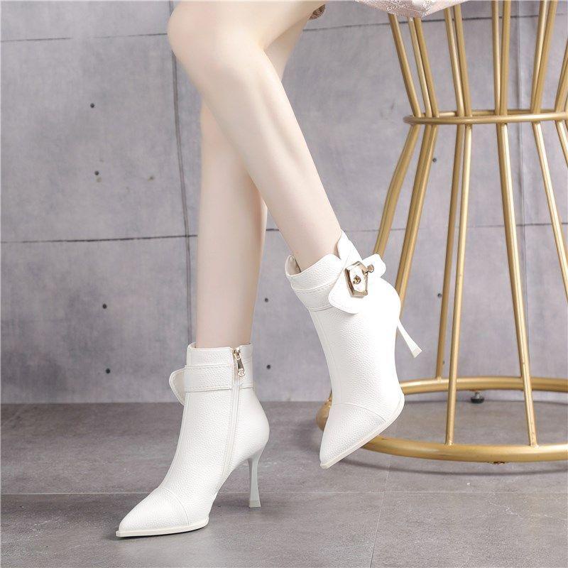 Giày boot Cao Gót Mũi Nhọn Thiết Kế Mới Thời Trang Mùa Đông Dành Cho Nữ