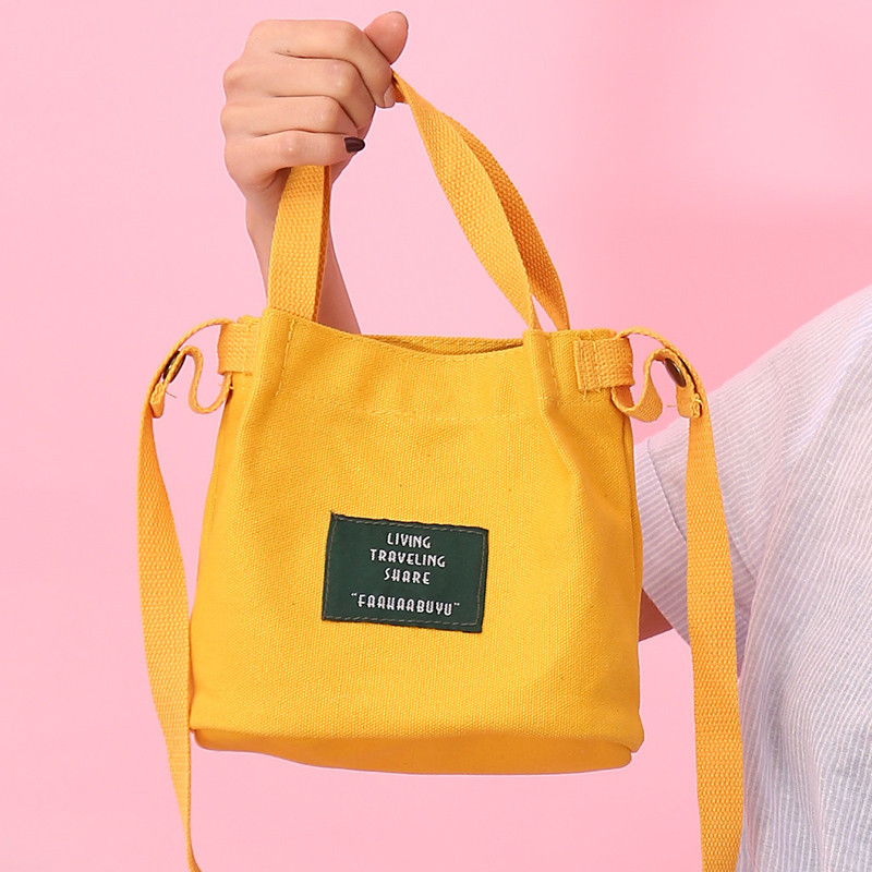 Túi đeo vai mini vải canvas in chữ one cá tính dễ phối đồ