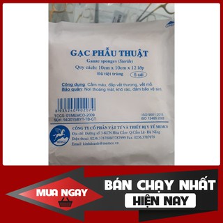 Gạc phẫu thuật 10x10x12lớp(combo 10 gói)