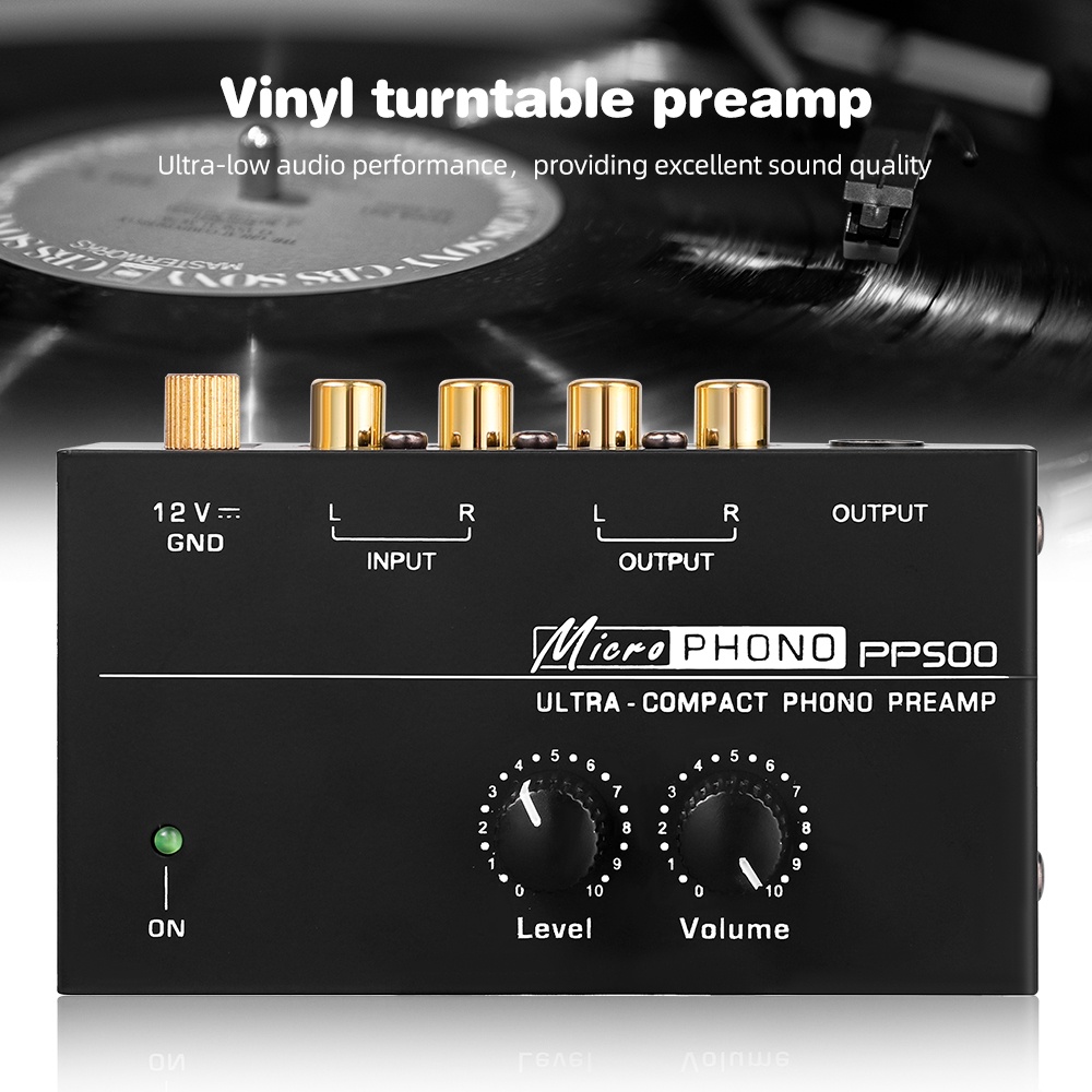 Bộ Khuếch Đại Âm Thanh PP500 Phono Preamp Với Mức Điều Chỉnh Âm Lượng Đầu Ra RCA Đầu Ra 1 / 4 "Giao Diện TRS Cho Máy Xoay
