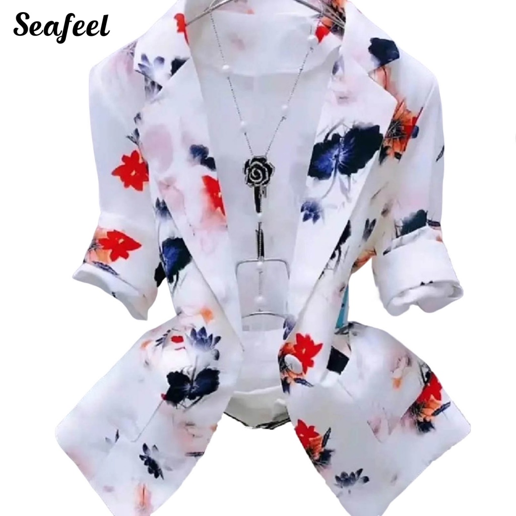 Sf_áo Khoác Mỏng Nhẹ In Họa Tiết Hoa Thời Trang Công Sở Dành Cho Nữ