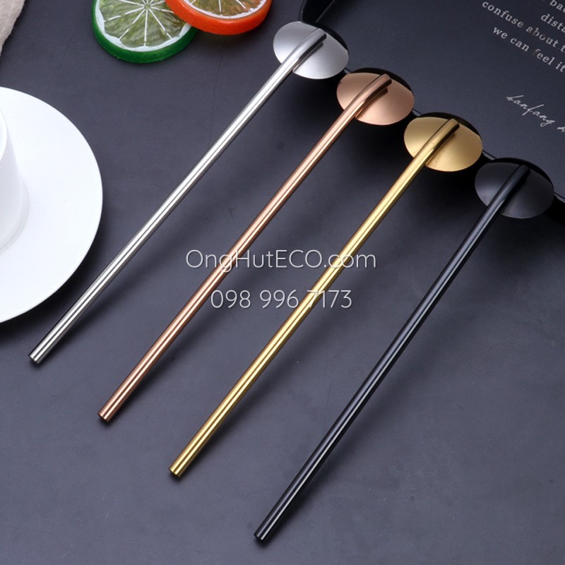 Ống Hút Muỗng Đầu Tròn Nhiều Màu (Tặng Kèm Cọ Rửa) | BigBuy360 - bigbuy360.vn