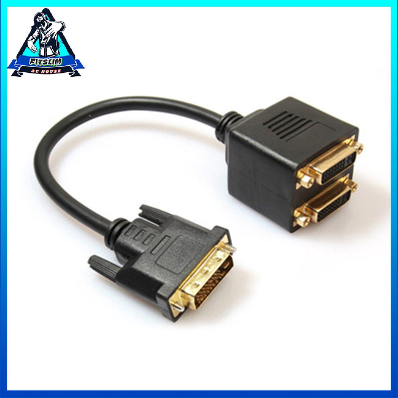 Bộ chuyển đổi DVI Cáp chuyển đổi DVI-D Male sang Dual 2 DVI-I Female Video Y Splitter