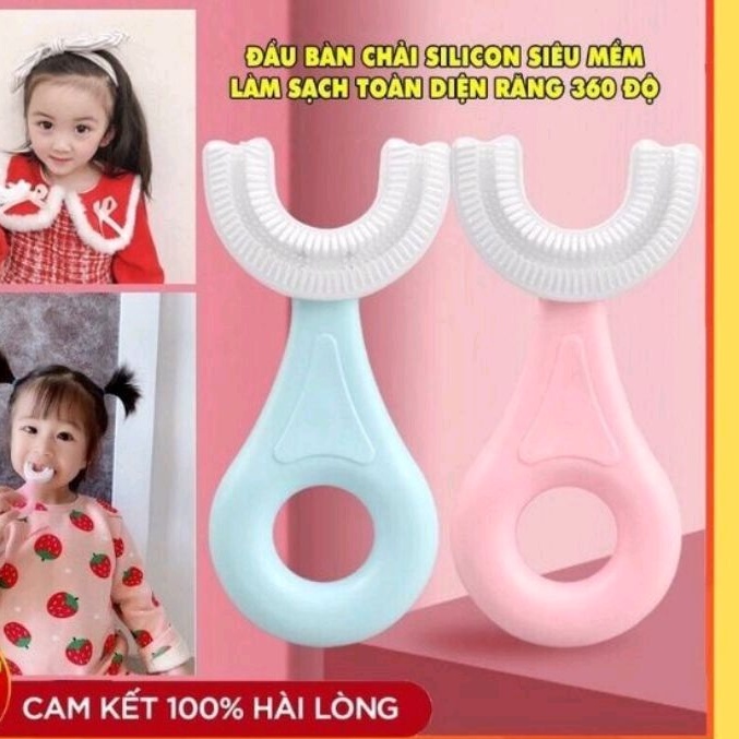 Bàn chải đánh răng silicon chữ U cho bé