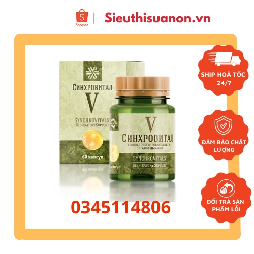 [Hỗ trợ hô hấp] Syn 5 - thức ăn chăm sóc mức độ sức khỏe Synchrovitals V Siberian - 60 viên