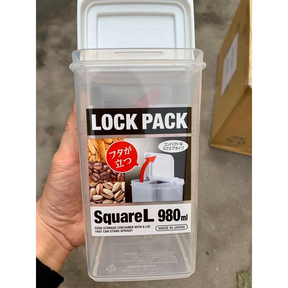 Hộp đựng thực phẩm nắp bật Lock Pack Nhật Bản đủ dung tích 430ml, 680ml, 980ml, 1100ml