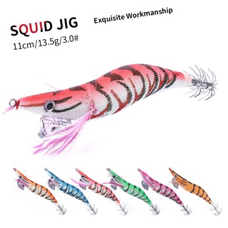 Hengjia 3.0 # Chì Nhựa Cứng Tôm Mồi 11cm 13.5g Gỗ Tôm Mồi Mực Jig Móc Câu Cá