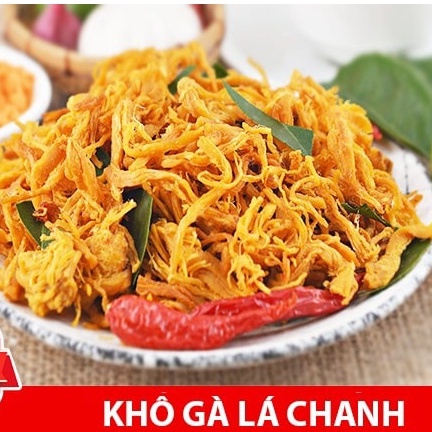 Khô gà xé lá chanh thơm ngon cao cấp chuẩn vị nhà làm túi 300gr và 500gr