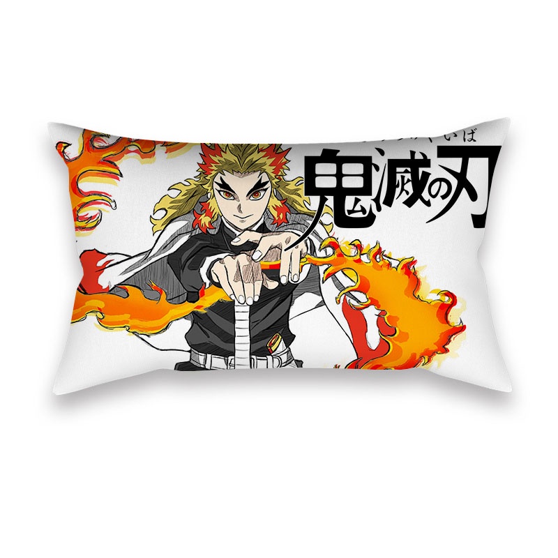 Vỏ Gối Chữ Nhật In Hình Anime Demon Slayer Kimetsu No Yaiba 50X30Cm Trang Trí Nội Thất