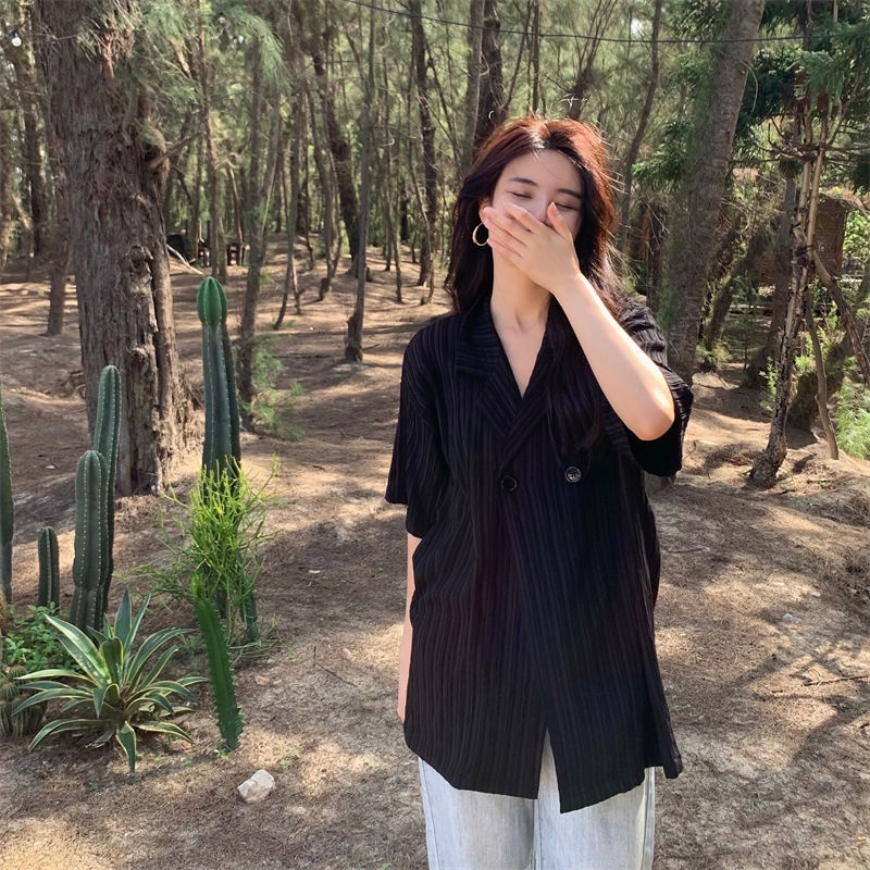 Áo kiểu COZOKC tay ngắn dáng rộng thời trang cho nữ