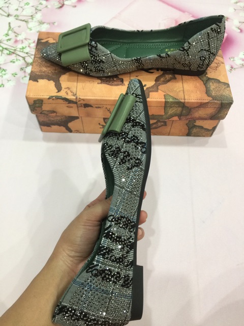 🥿 Giày búp bê kết đá kèm nơ xinh xắn