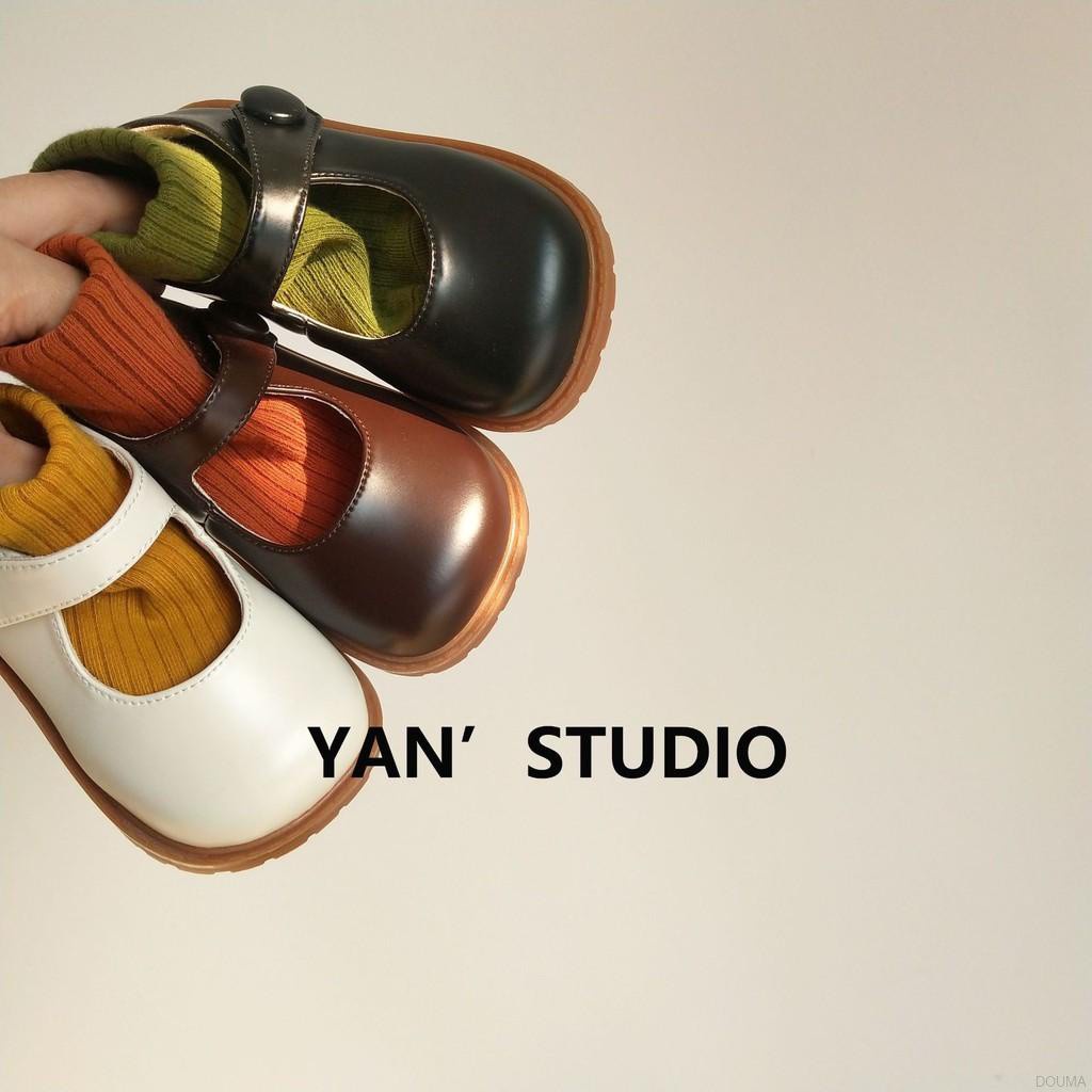 Giày Da Đế Mềm Thoải Mái Đáng Yêu Retro Phong Cách Hàn Quốc Cho Bé Gái