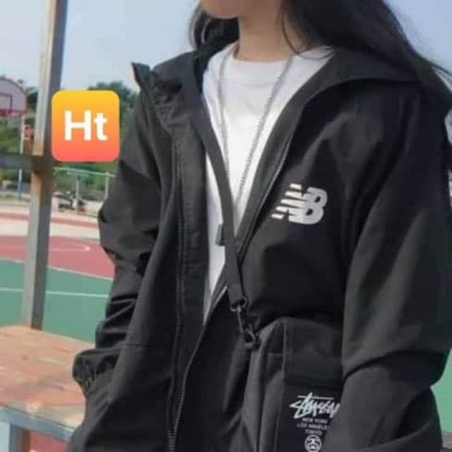 Áo khoác gió chữ cái N B in ngực HT12 | BigBuy360 - bigbuy360.vn