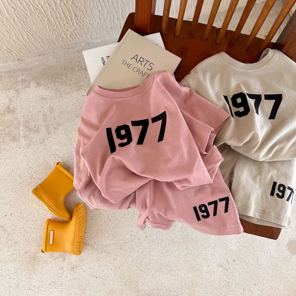 Bộ Áo Thun Cotton Ngắn Tay In Kỹ Thuật Số + Quần Short Thể Thao Mùa Hè Hàn Quốc Mới Cho Bé Trai