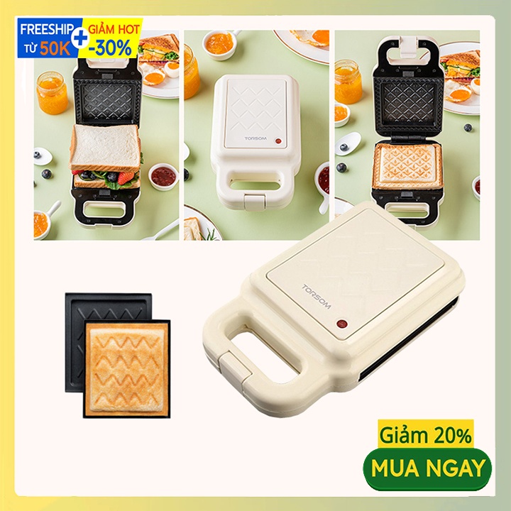 [ Mẫu mới] Máy nướng bánh mì, Kẹp ép bánh mỳ Sandwich, ốp la trưng nương thịt chính hãng Torsom