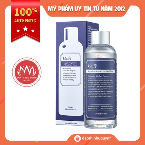 Toner Không mùi Klairs Supple Preparation 180ml