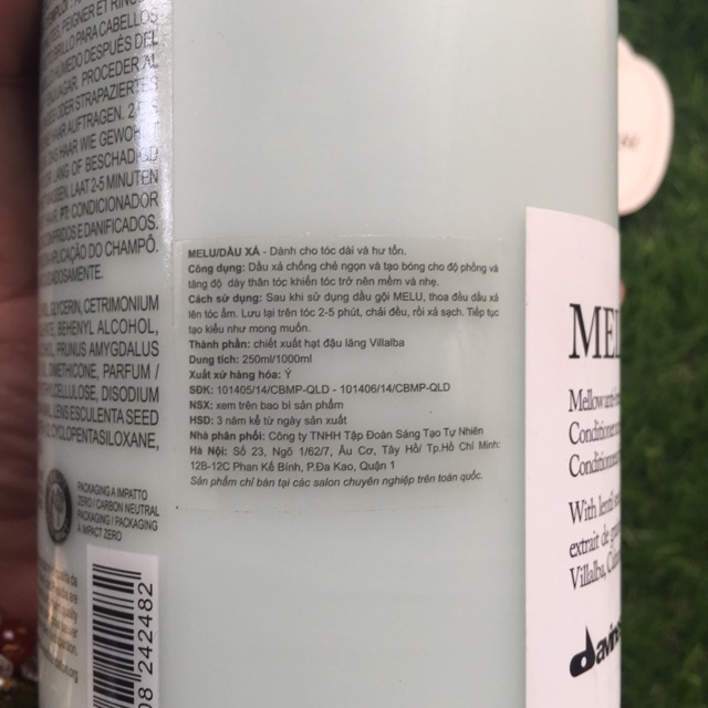 DẦU XẢ DÀNH CHO TÓC DÀI VÀ TÓC HƯ TỔN MELU DAVINES Ý 1000ml