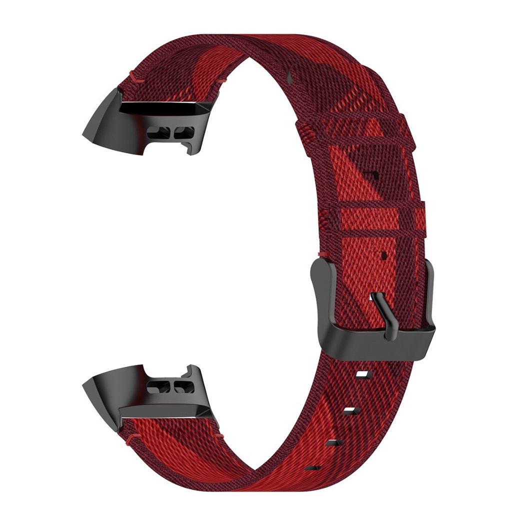 Dây Đeo Đồng Hồ Bằng Vải Denim Phối Đầu Thép Không Gỉ Thanh Lịch Thời Trang Cho Fitbit Charge 4/3/3 Se