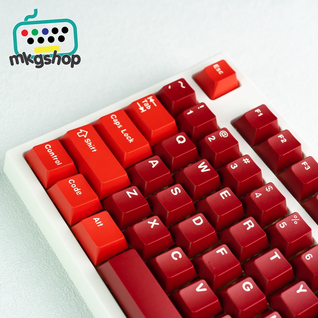 Keycap Jamon đỏ in doubleshot, 173 nút bàn phím cơ, cherry profile cực đẹp