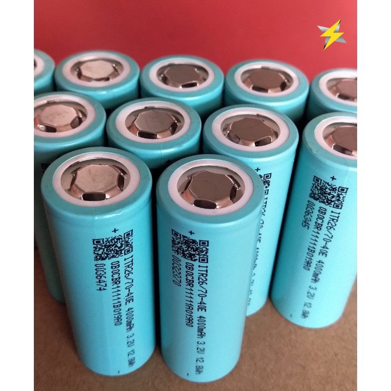 Pin Lithium Sắt đầu phẳng 26700 4000mAh 3.2v 3C max 8C